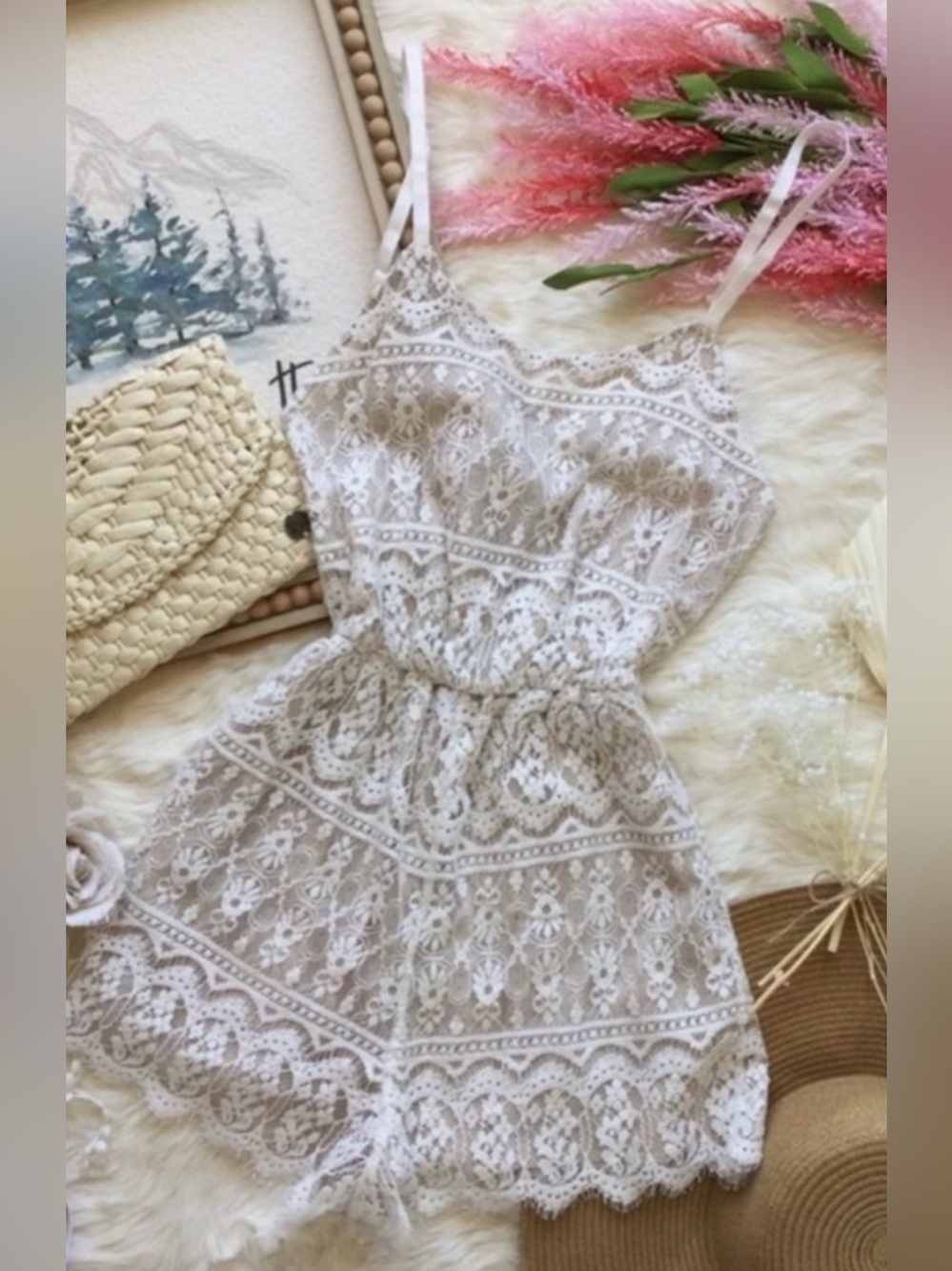 Alice + Olivia Cassia Lace Romper Sz 2